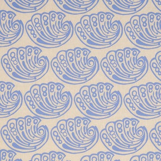 Schumacher Ramsgate Hand Block Fabric In French Blue For Sale