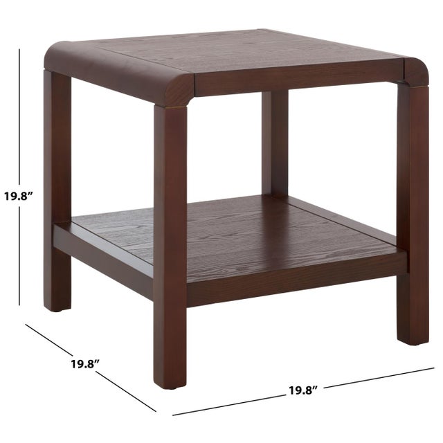 Contemporary Omara 1 Shelf Side Table in Walnut For Sale - Image 3 of 8