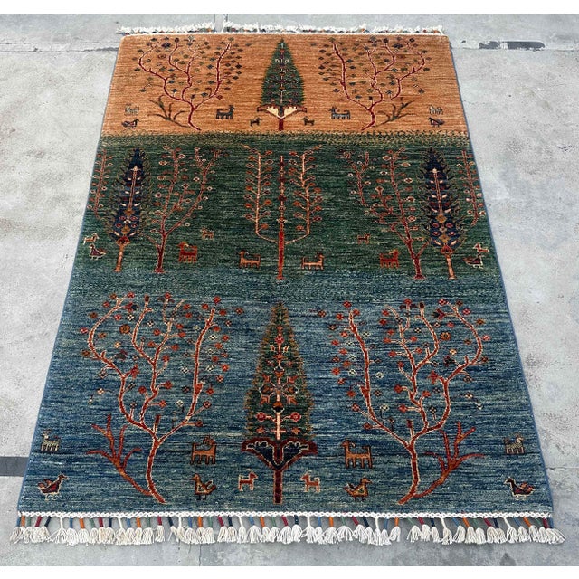 Vintage Persian Gabbeh Wool Landscape Rug – 120x177 Cm For Sale - Image 12 of 18