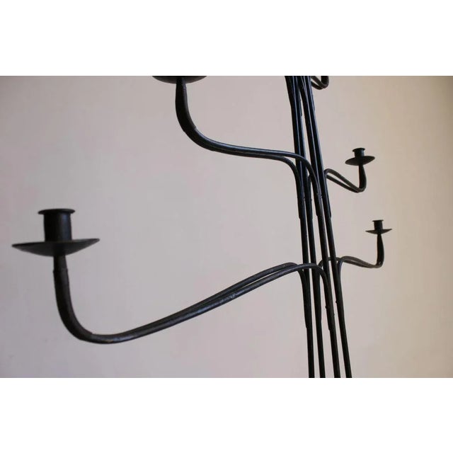 Large Wrought Iron Floor Candelabra, 1950s For Sale - Image 7 of 18