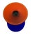 Blue & Tangerine Satin Glass Vase - Attributed to Carlo Moretti For Sale - Image 10 of 10