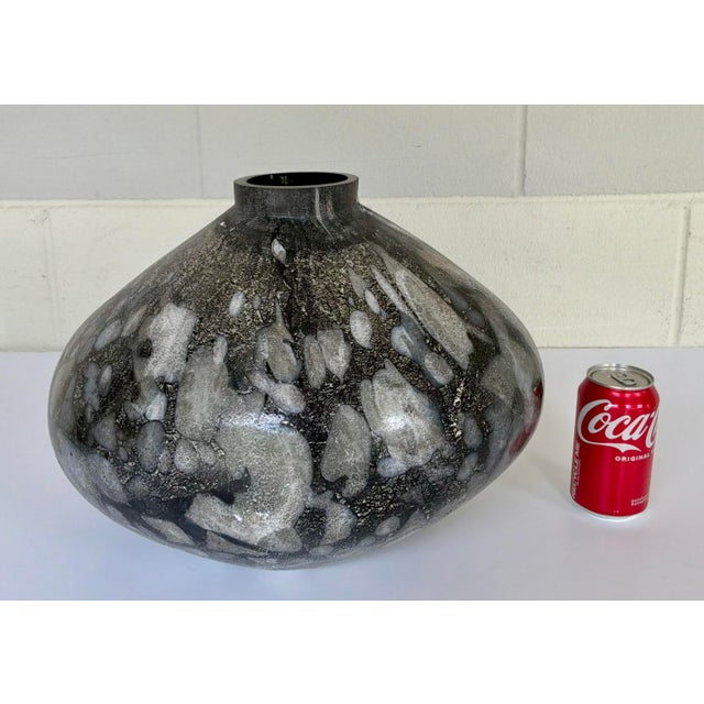 2020s Revelation Modern Hand Blow Black Art Glass Pebble Vase For Sale - Image 5 of 5