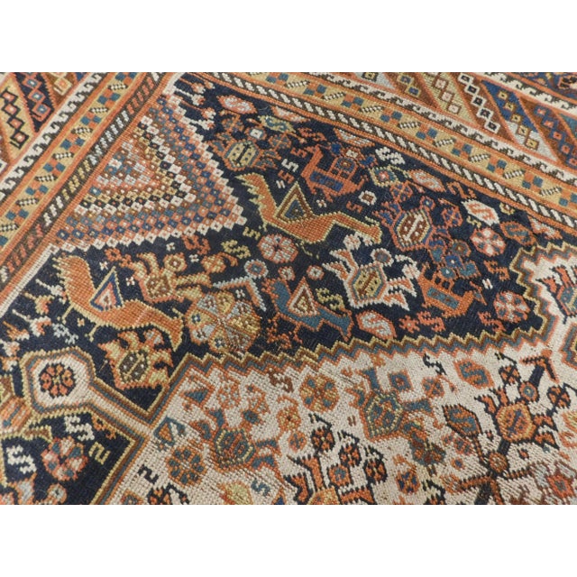 Antique Handmade Persian Nomadic Rug 5'6"x 9'3" For Sale - Image 9 of 13