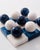 Lapis Blue /White Italian Alabaster Marble Tic-Tac-Toe For Sale - Image 4 of 4