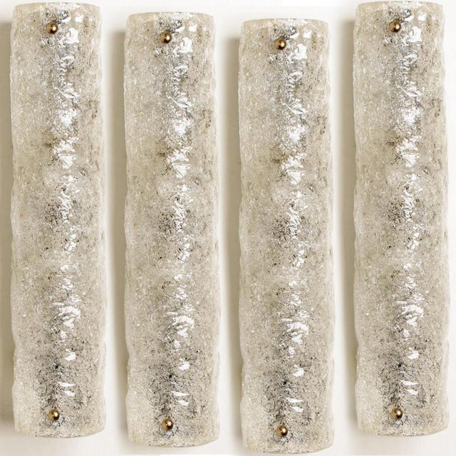 Ice Glass Wall Light from Hillebrand, Germany, 1960s For Sale - Image 3 of 10