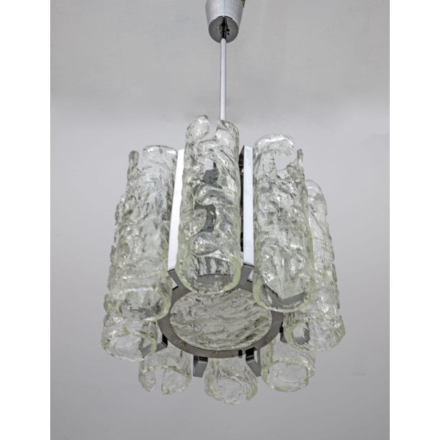 Silver Mid-Century Modern Murano Glass Chandelier by Mazzega, Italy, 1970s For Sale - Image 8 of 8