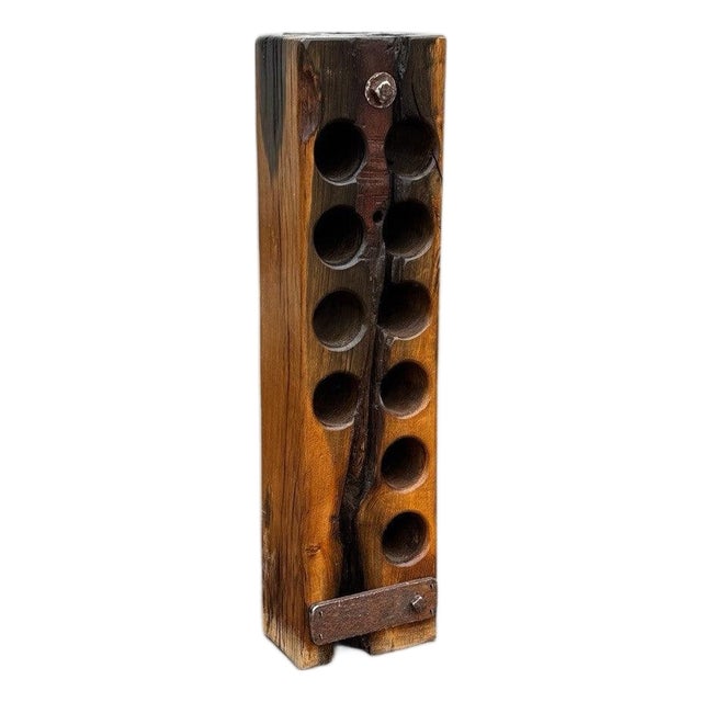 Industrial English Oak Wine Rack from Foxton Locks For Sale