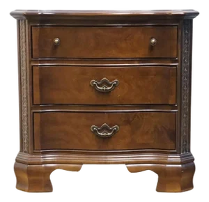 American Drew Solid Cherry Traditional Style 32" Serpentine Front Three Drawer Nightstand 601-420