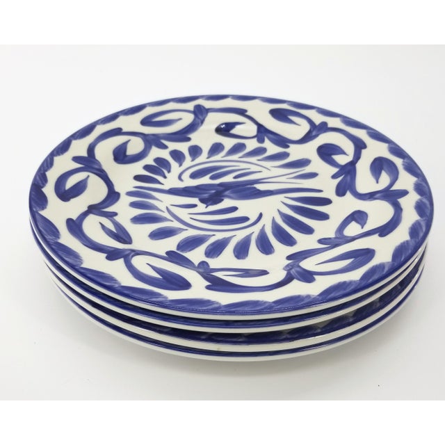 Pottery Barn Anfora Puebla Blue Mexico Dinner Plates Set of 4 Chairish