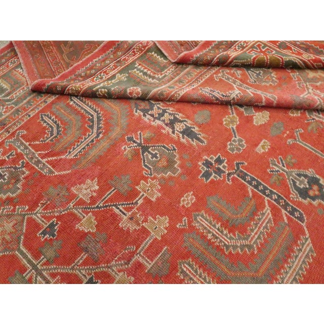 Textile Galerie Shabab Collection Early 20th Century Turkish Oushak Room Size Carpet For Sale - Image 7 of 7