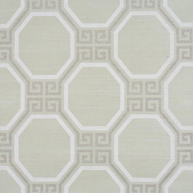 2020s Sample - Schumacher Octavia Sisal Wallcovering In Mint For Sale - Image 5 of 5