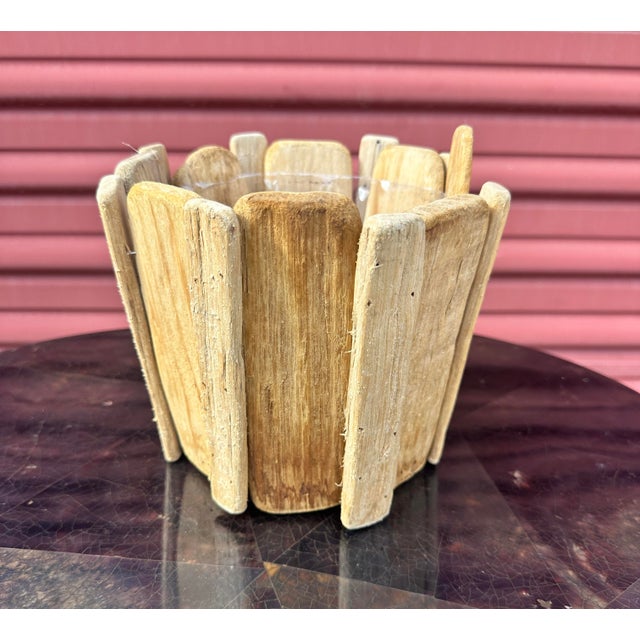 Vintage Rustic Driftwood Planter Bowl For Sale - Image 4 of 5