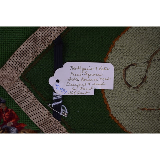 Paper Hand Needlepoint Fox Hunt Bridge Table Cover (Nwt) For Sale - Image 7 of 7