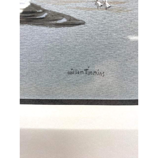 Light Gray Original William Timmins (American, 1915–1985) Seagulls Painting — Mid‑20th‑Century Monterey Coastal Scene For Sale - Image 8 of 9