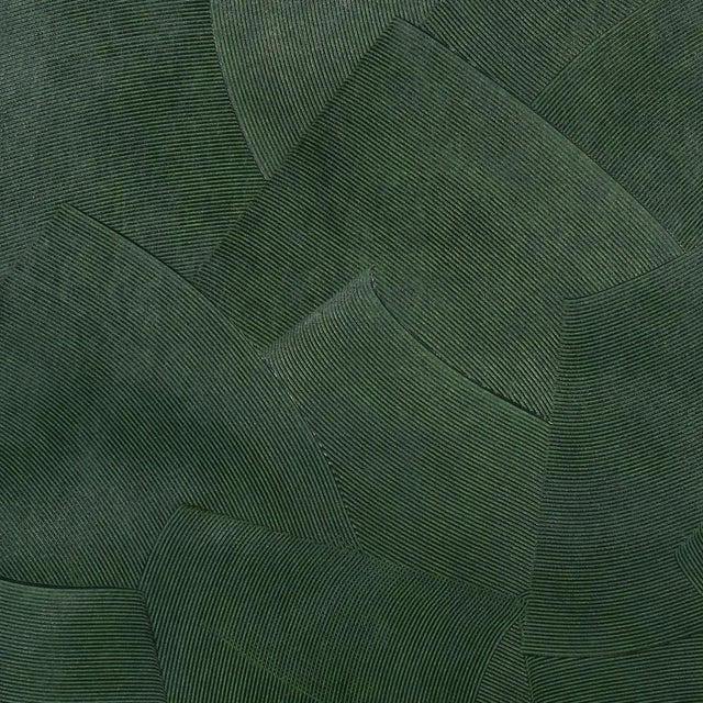 Sample - Schumacher X David Kaihoi Hand Combed Plaster Wallpaper in Green Leaf For Sale