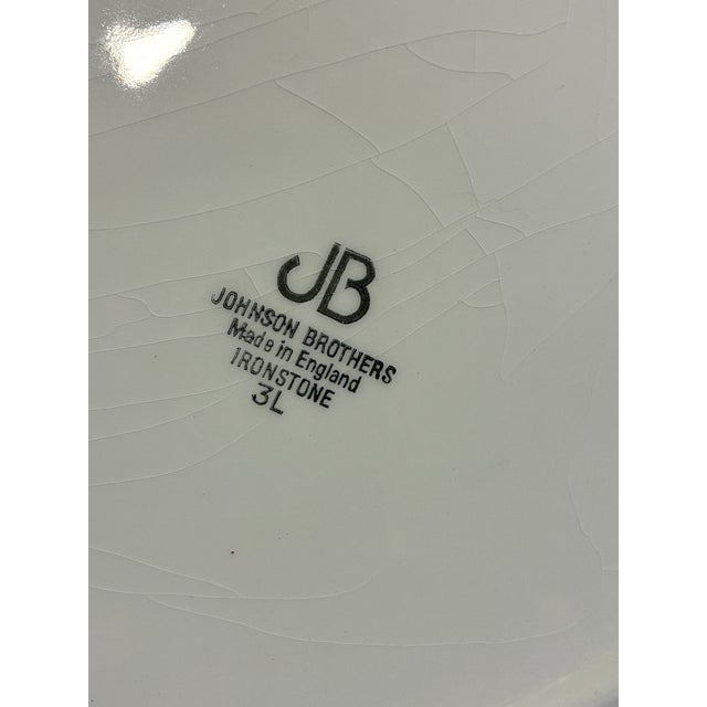 Vintage Johnson Brothers White Ironstone Oval Platter, England For Sale - Image 10 of 10