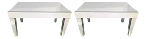 1980s Mid-Century Modern Mirrored End Tables - a Pair