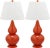 Orange 26 Inch H Double Gourd Table Lamp in Blood Orange - a Pair For Sale - Image 8 of 8