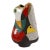 "Future Changes" by Michael Gustavson, Raku Ceramic Vessel, Cubist-Inspired, Red Teal and Cream Glaze, Contemporary California Art, Vibrant Colors For Sale