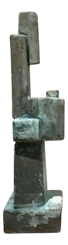 Oxidized Bronze Green Blue Metallized Mini Totem by Frederic Texier