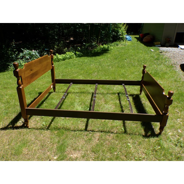 Vintage Solid Maple Full Double Bed Sterlingworth Furniture For Sale In Boston - Image 6 of 16