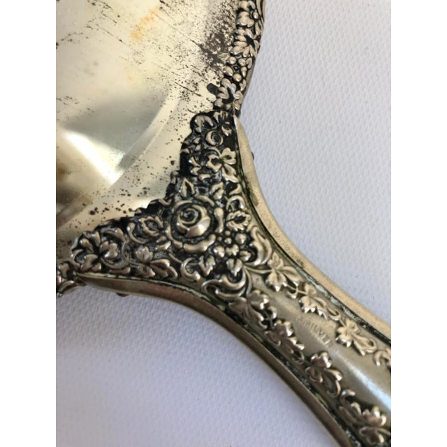 Vintage French-Style Hand-Decorated Porcelain Putti Hand Mirror For Sale - Image 4 of 6