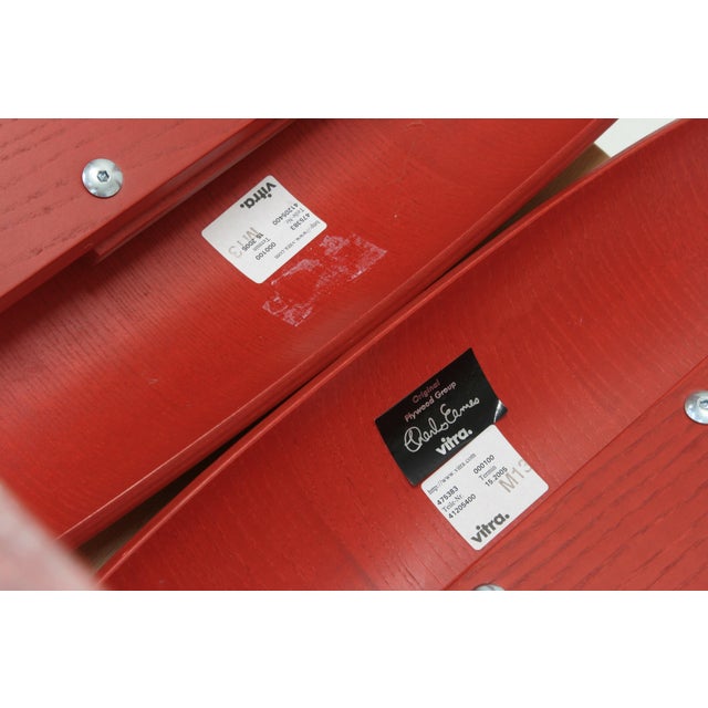 LCW Chairs in Red Stained Ash and Plywood by Charles & Ray Eames for Vitra, 2005, Set of 2 For Sale - Image 12 of 13