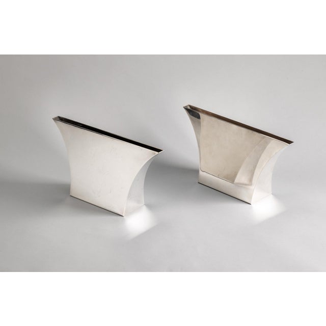 Persepoli Vases in Silver-Plated Metal by Lino Sabattini, 1970s, Set of 2 For Sale - Image 11 of 11