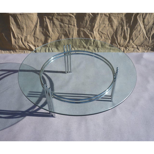Modern Glass and Chrome Coffee Table, 1980s For Sale - Image 3 of 7
