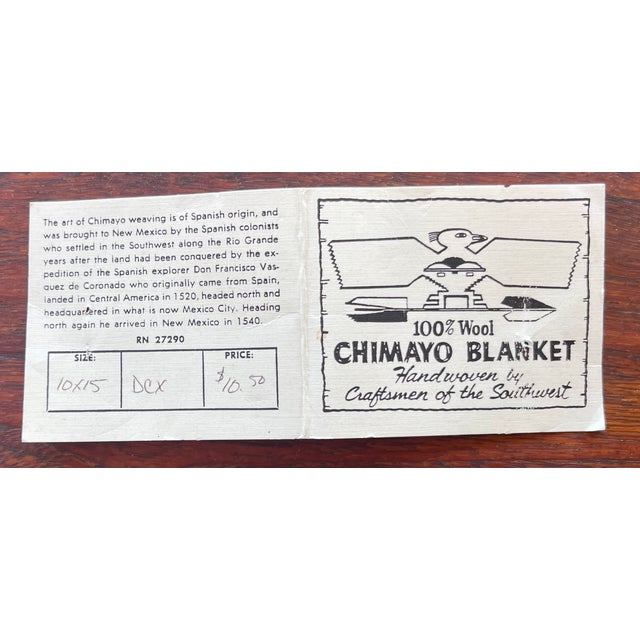 1980s Chimayo Medium Orange Geometric Weaving For Sale - Image 5 of 5