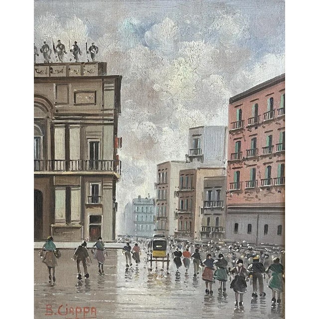 Italian painter of the 20th century. Golden wooden frame 40.5 x 34.5 x 2.5 cm This piece has an attribution mark, I am...