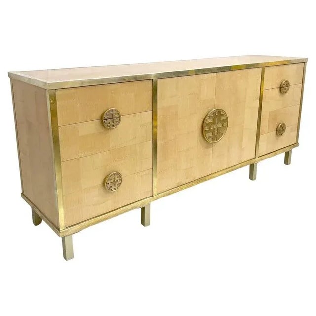 Sinopoli 1970s Italian Back Finished Japonisme Brass Bamboo Sideboard/Cabinet For Sale - Image 13 of 13