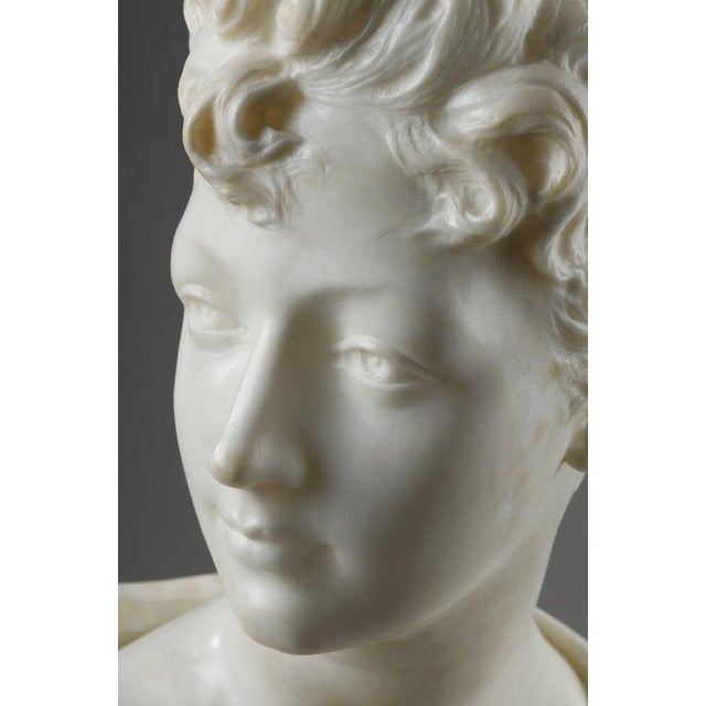 Henri Emile Allouard, Bust of a Woman, 1880, Marble For Sale - Image 15 of 18