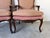 Pink Vintage French Provincial Louis XV Style Carved Walnut Armchairs – A Pair For Sale - Image 8 of 11