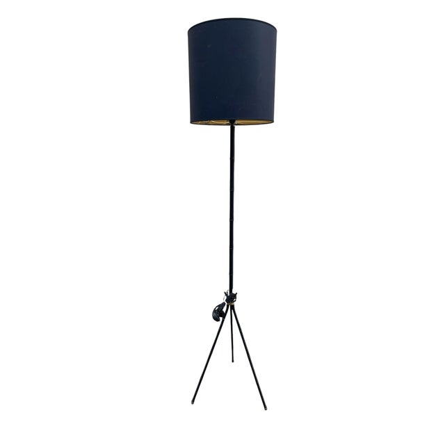 Stitched Leather Floor Lamp from Jacques Adnet, 1950s For Sale - Image 11 of 11