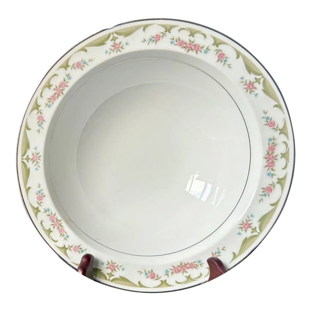 Vintage Soup Bowls by Wyndham China - Lizbeth 341 Pattern - Round Vegetable Bowl 10" , Pink Roses For Sale