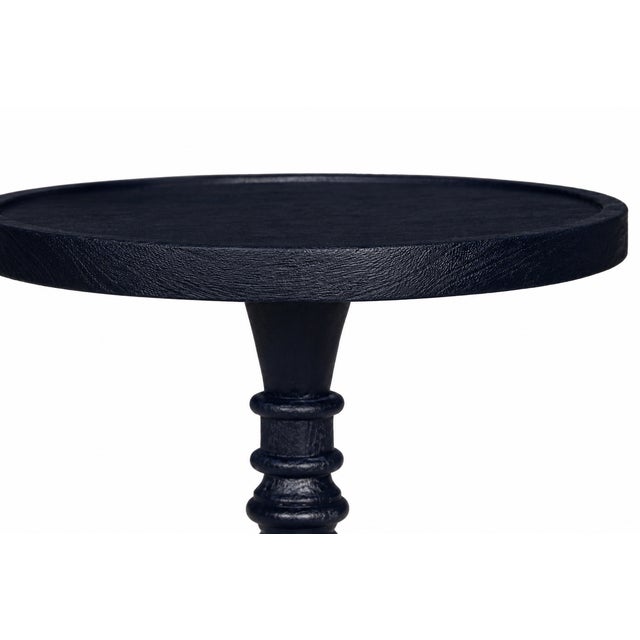 2020s Threaded Drink Table Navy Blue For Sale - Image 5 of 10