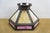 Glass Antique Arts & Crafts Octagonal Caramel & Pink Slag Glass Panel Lamp Shade 17" For Sale - Image 7 of 15