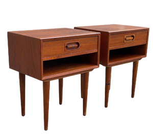 Teak Nightstands attributed to Johannes Andersen for Dyrlund, 1963, Set of 2