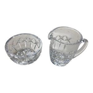 Mid 20th Century Waterford Cut Crystal Open Sugar & Creamer - Set of 2