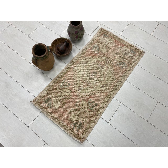 Handmade wool carpet in Turkish Anatolia , Vintage Oushak Rug,Turkish Vintage Anatolian Rug, Handmade wool Rug . One Of...