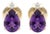 Genuine Pear Cut Amethyst Stud Earrings – Dainty Amethyst Earrings - A Pair For Sale