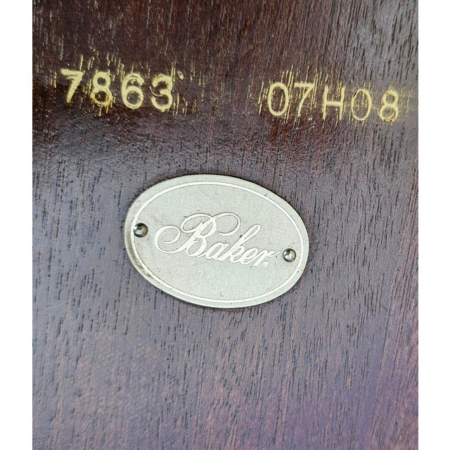 Brown Pair of Vintage Baker Furniture Biedermeier Style Side Tables For Sale - Image 8 of 8