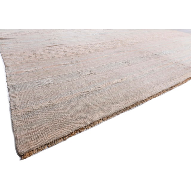 This vintage Turkish flat weave Kilim is hand-woven. The simplicity and boldness of this piece can also give a...
