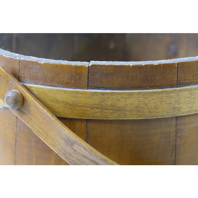 American Old Wood Bucket Vintage Bucket, Oak
