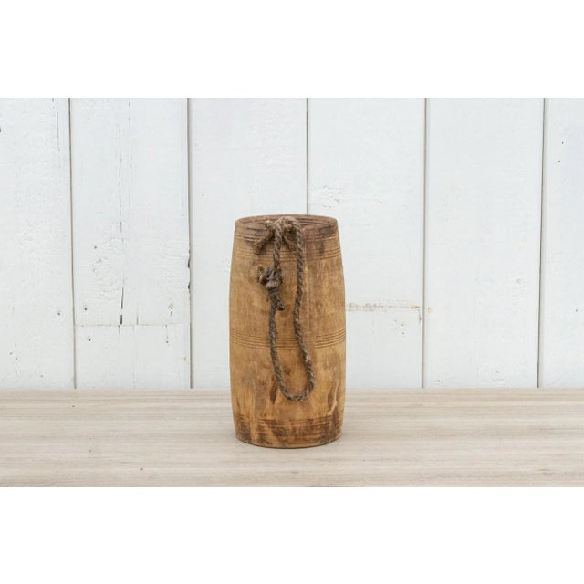 Wood Vintage Indian Slim Milk Pot-Kugh For Sale - Image 7 of 7