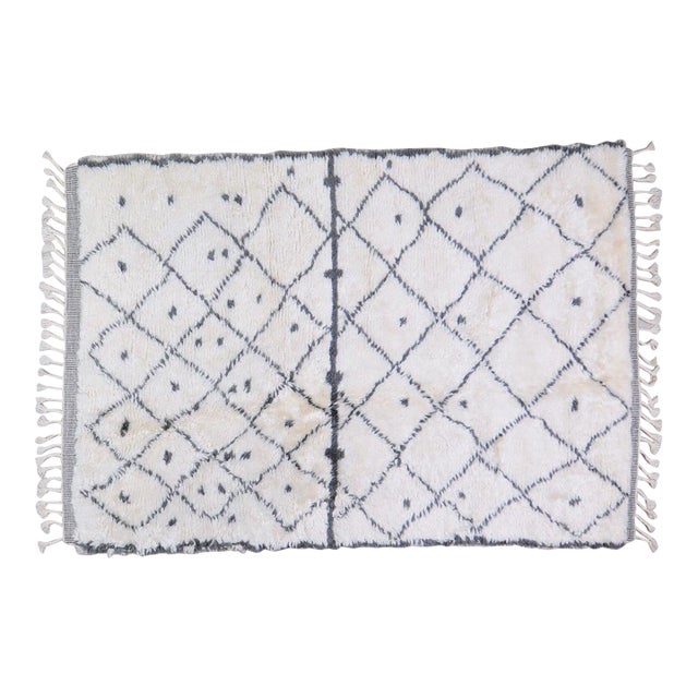 Moroccan Modern Hand Knotted Wool Rug, 9'x12' For Sale