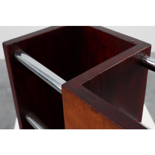 Art Deco Early Umbrella Stand in Wood and Metal, France, 1910s For Sale - Image 10 of 12