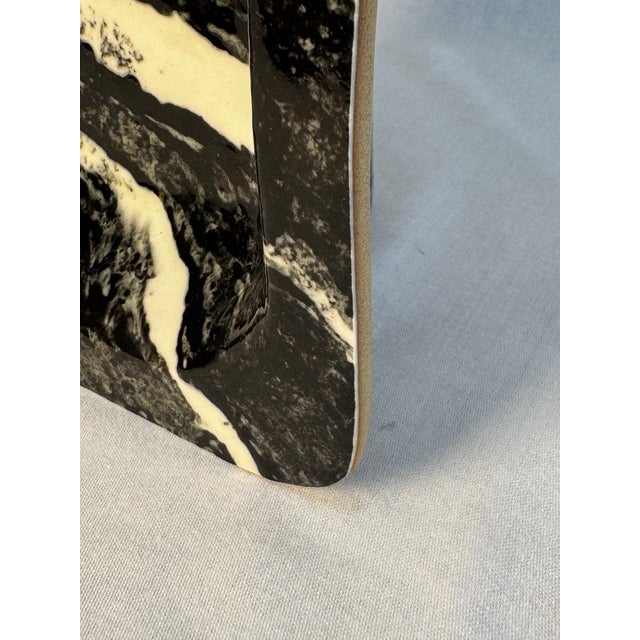 Black Organic Studio Art Pottery Black and White Ceramic Platter Styled After James Tower For Sale - Image 8 of 12