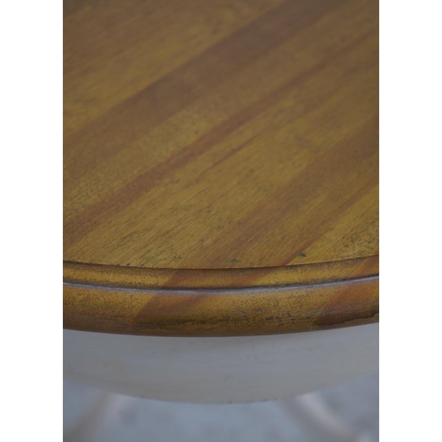 1990s Ethan Allen French Country Style Round Side Table For Sale - Image 5 of 14